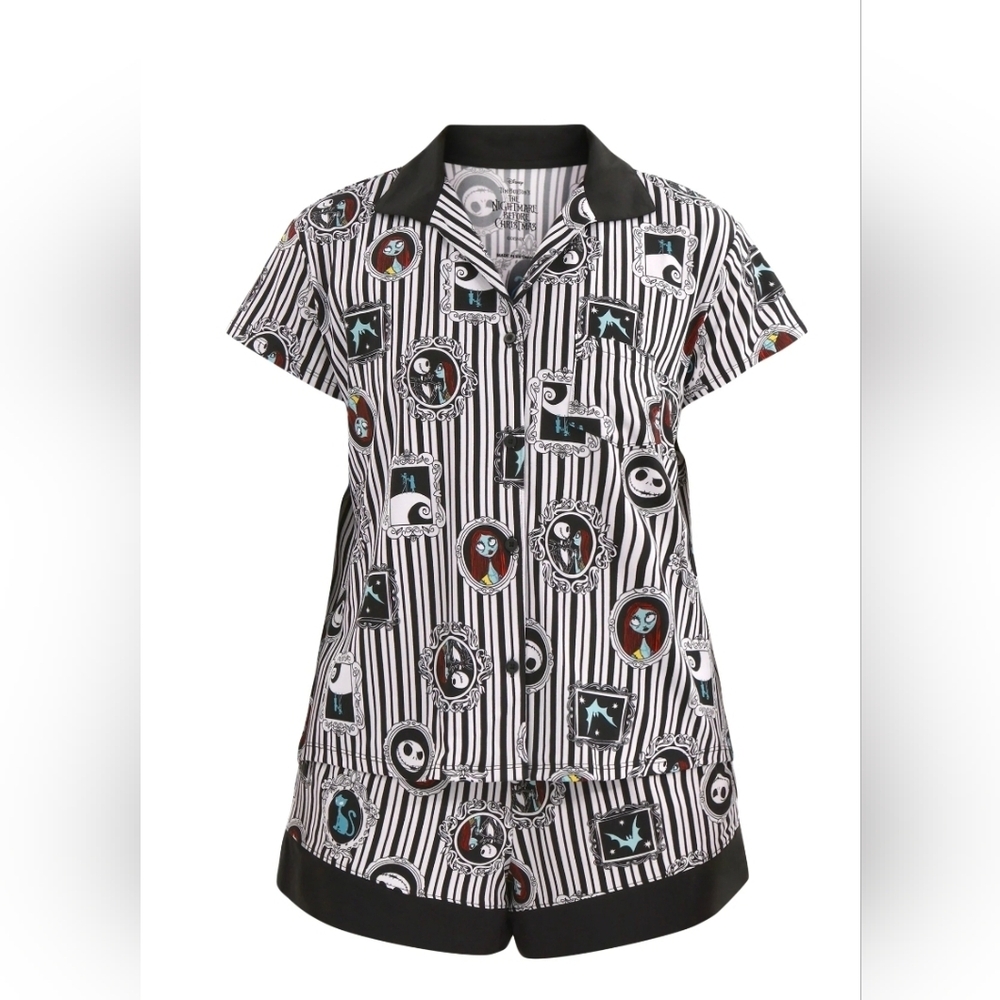 Disney Nightmare Before Christmas Pajama Short Set NWT Jack Sally L